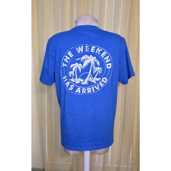 Chubbies The Relaxer T-Shirt in blue "The Weekend Has Arrived" Size M - Picture 2 of 4
